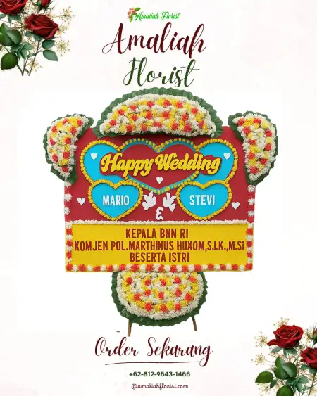 Papan Bunga Pernikahan Sampok